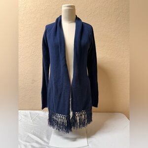 Lilly Pulitzer Deep Blue Fringe Cardigan